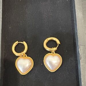 Gold Heart Hoop Earrings